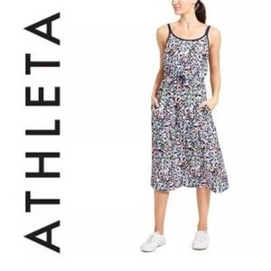 Athleta Sunbeam Easy Breezy Pocket & Drawstring Waist Midi Dress
